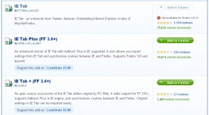 IE Tab 的搜索结果